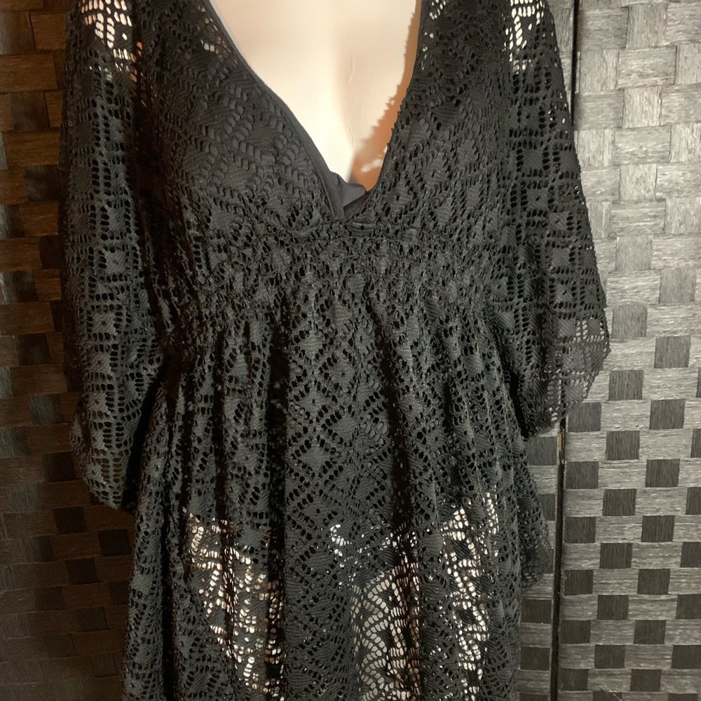 Elegant Black Lace Swimsuit coverup